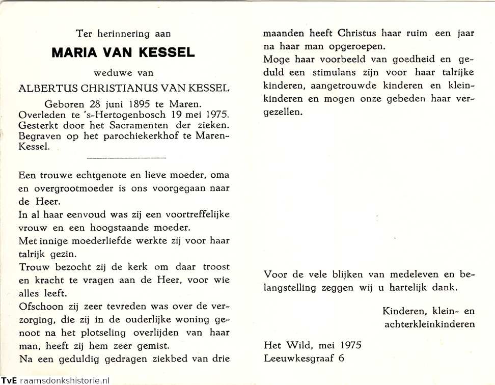 Maria van Kessel- Albertus Christianus van Kessel